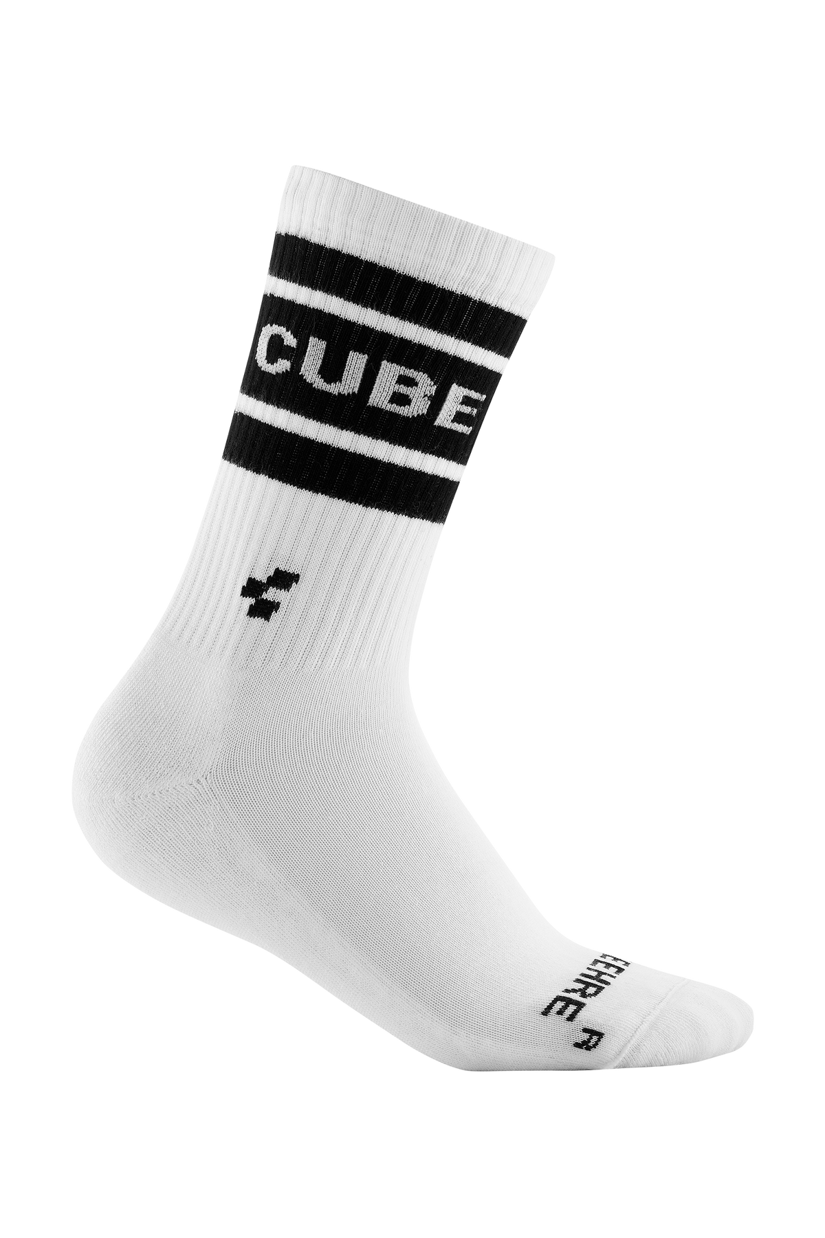 Șosete CUBE Socks After Race High Cut Alb Negru – față