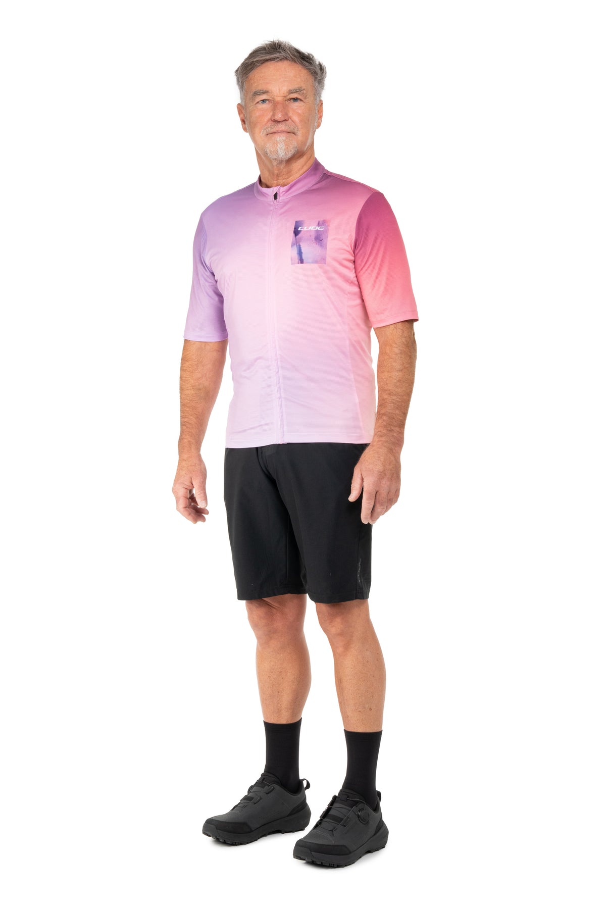 Tricou CUBE CMPT Artline S/S Purple/Rose pe model (178 cm, mărimea M) – față