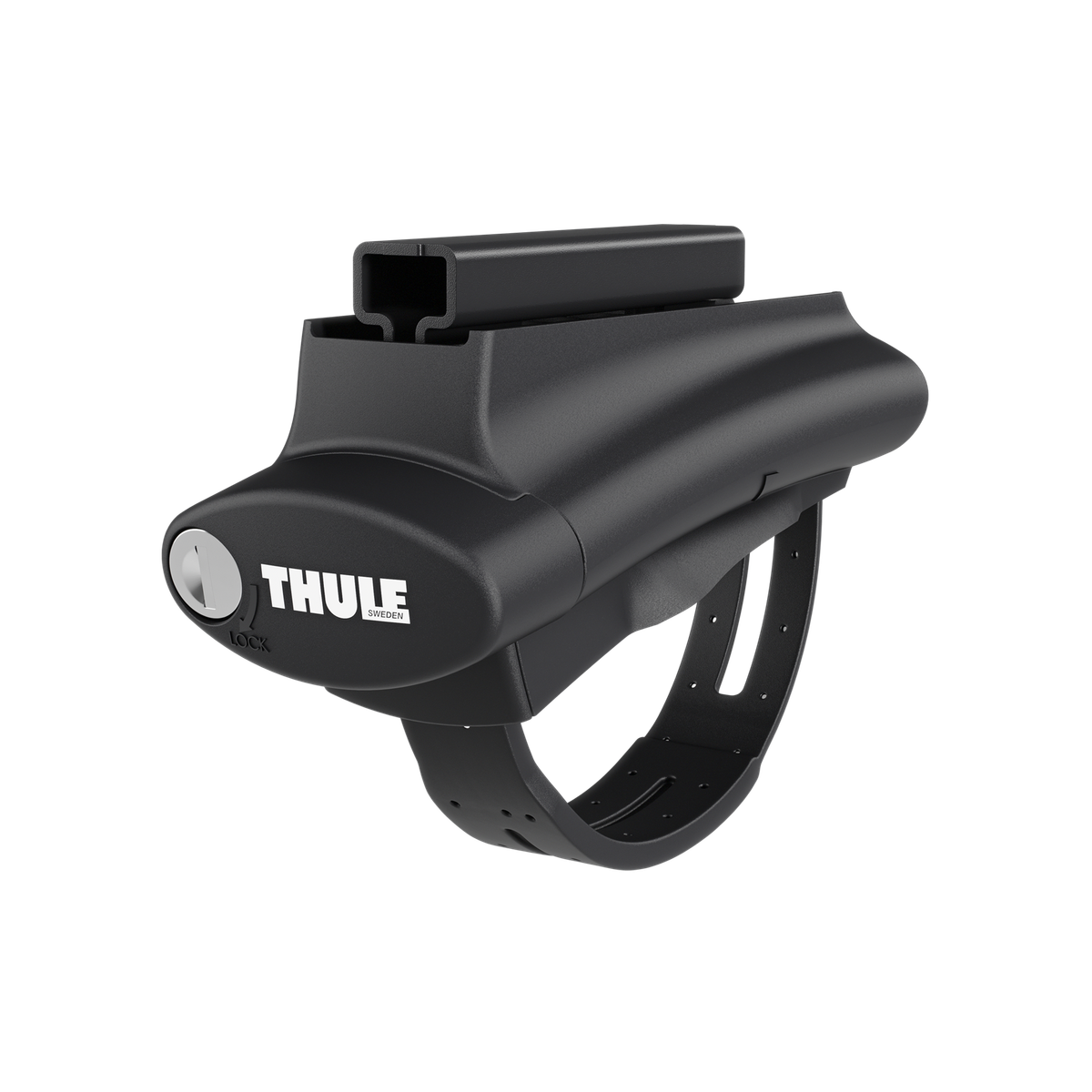 Picior Thule Oversize Rail 710800 cu chingă din oțel îmbrăcată în cauciuc