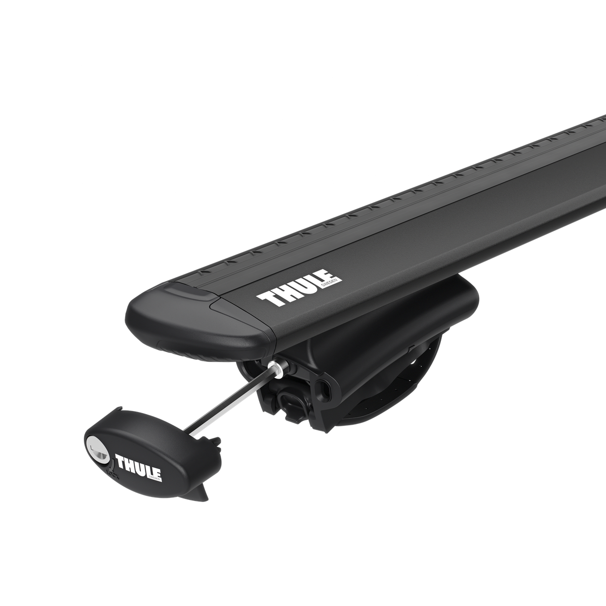 Capăt de bară WingBar Evo negru și picior Oversize Rail 710800 cu cheia de strângere