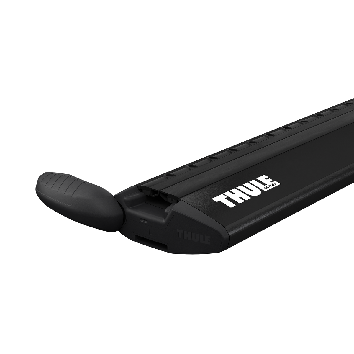 Thule WingBar Evo negru - capat SwingBlade deschis