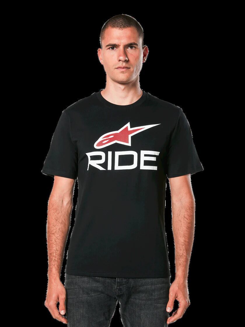 tricou alpinestars ride 40 csf tee black white red l