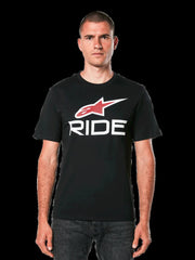 tricou alpinestars ride 40 csf tee black white red xxl