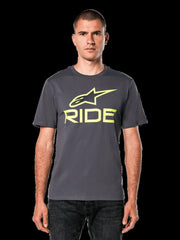 tricou alpinestars ride 40 csf tee charcoal lime black m