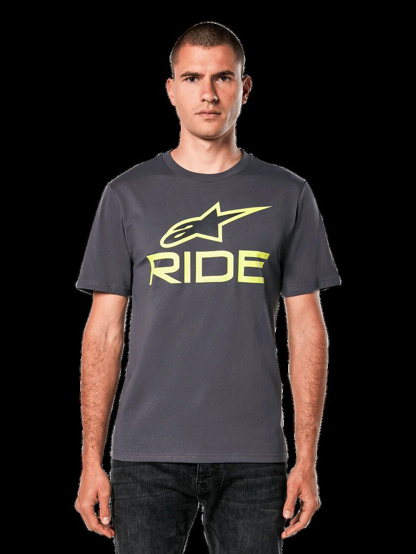 tricou alpinestars ride 40 csf tee charcoal lime black s