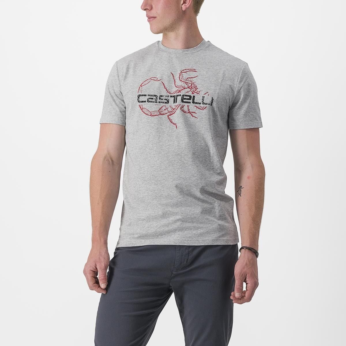 tricou casual castelli finale tee gri xxl