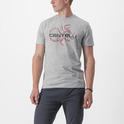 tricou casual castelli finale tee gri xxl