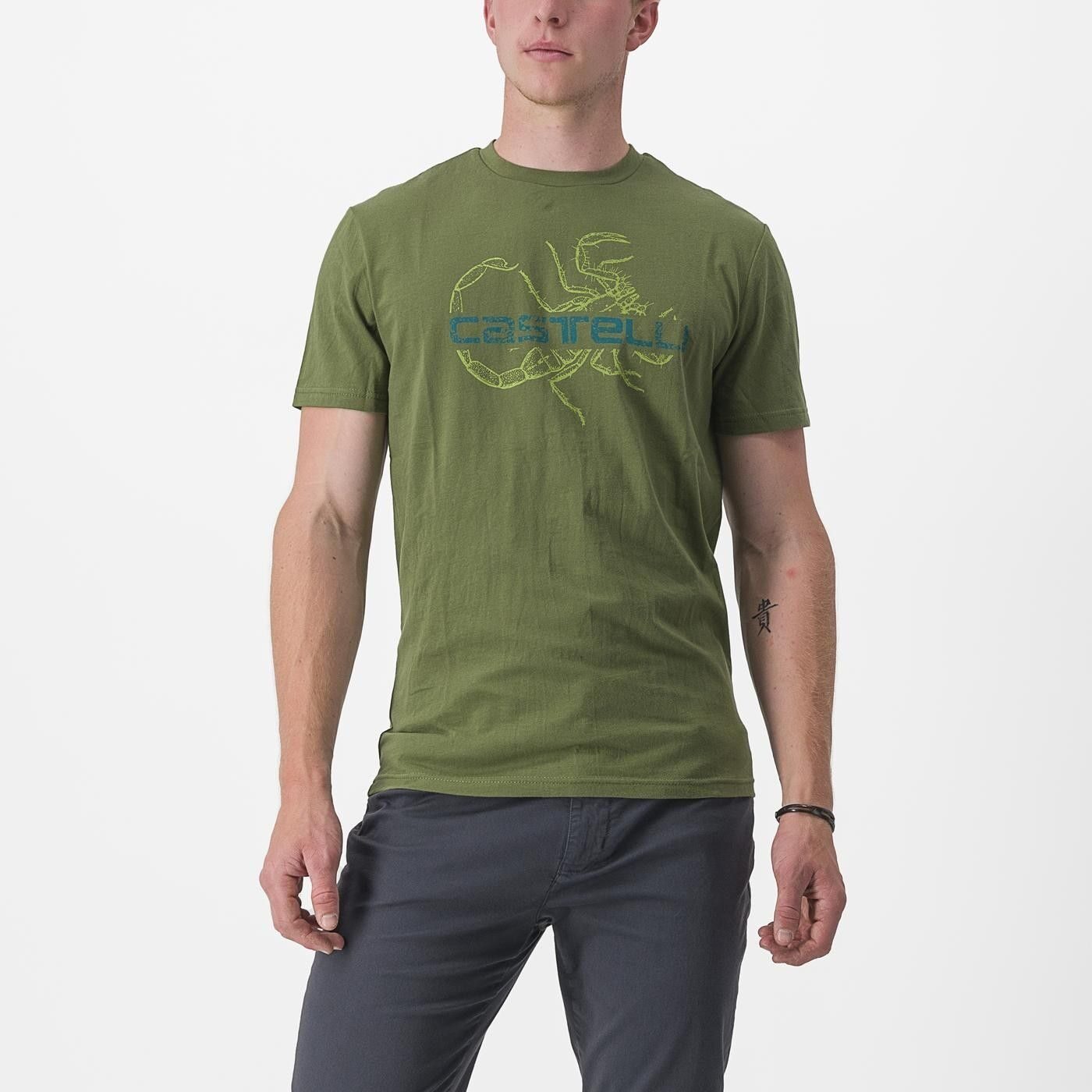tricou casual castelli finale tee verde xxl