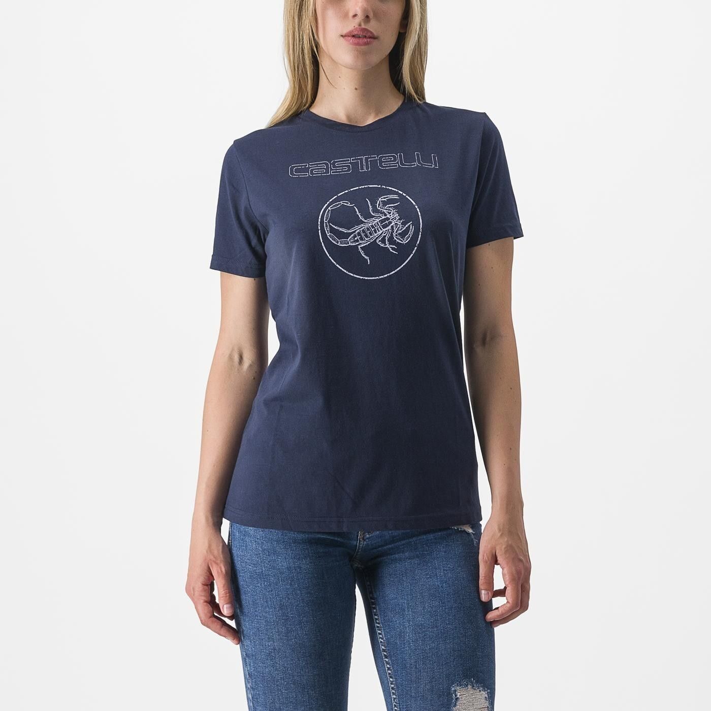 tricou casual castelli pedalare tee de dama bleumarin s