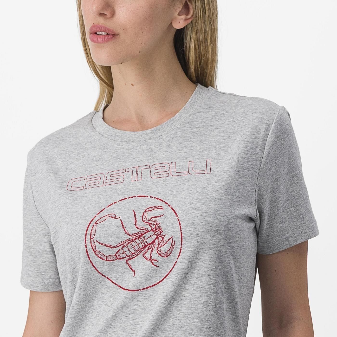 tricou casual castelli pedalare tee de dama gri s 2