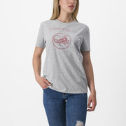 tricou casual castelli pedalare tee de dama gri s
