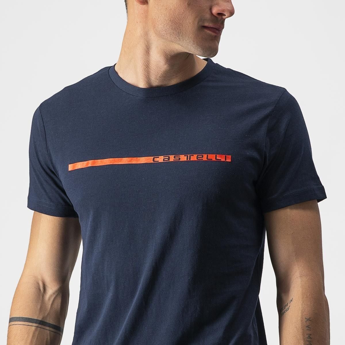 tricou casual castelli ventaglio tee bleumarin rosu l 1