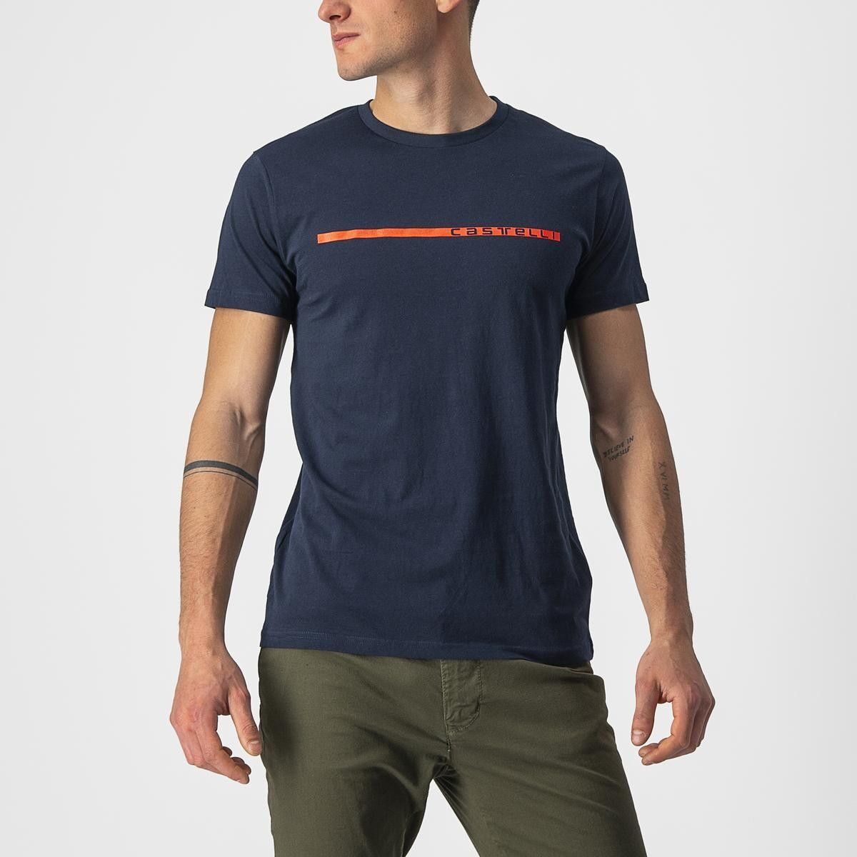 tricou casual castelli ventaglio tee bleumarin rosu xl 2