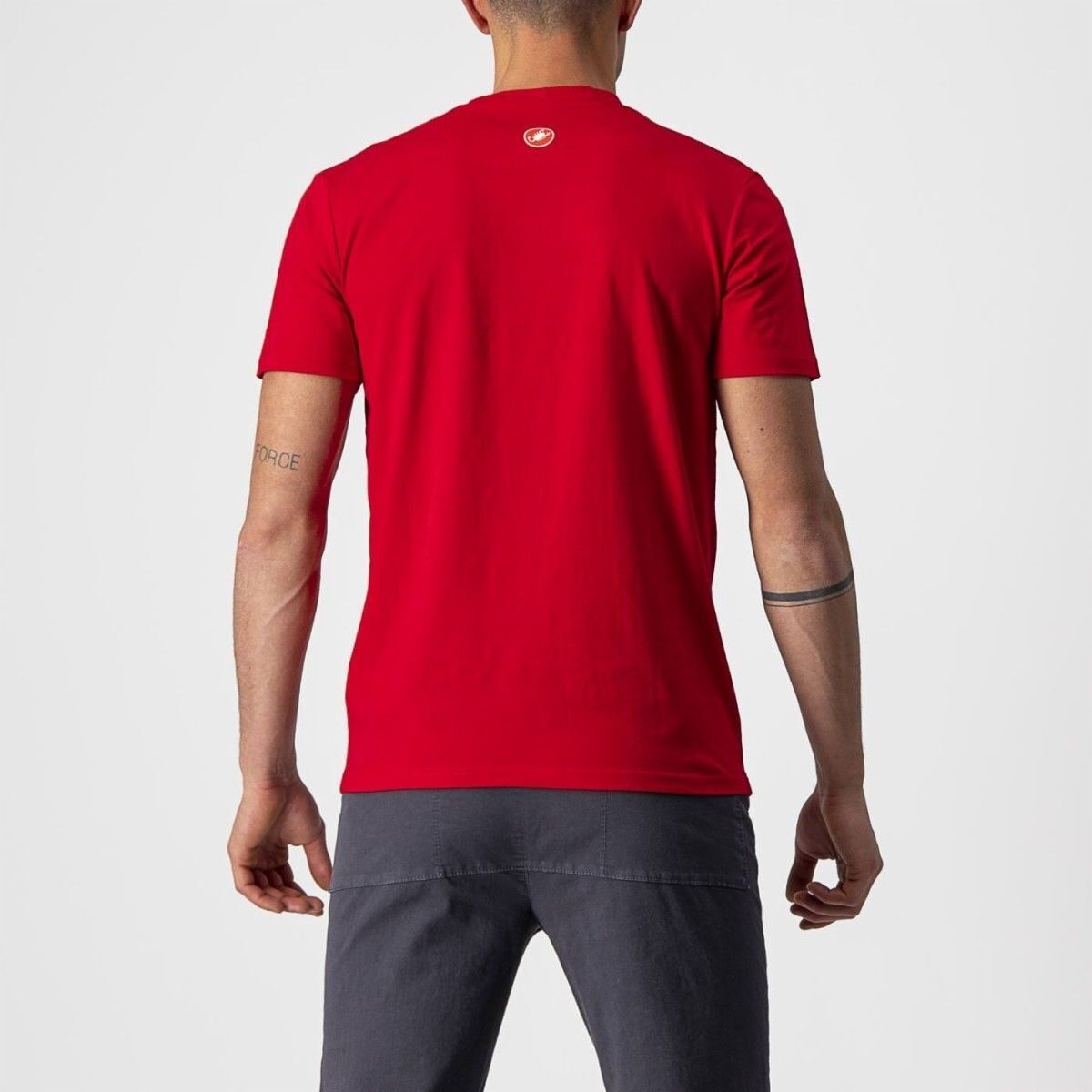 tricou casual cu maneca scurta castelli maurizio tee rosu xl