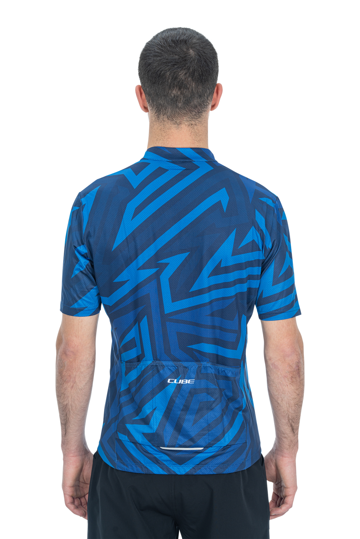 Tricou Ciclism CUBE ATX Jersey Full Zip CMPT S/S Blue