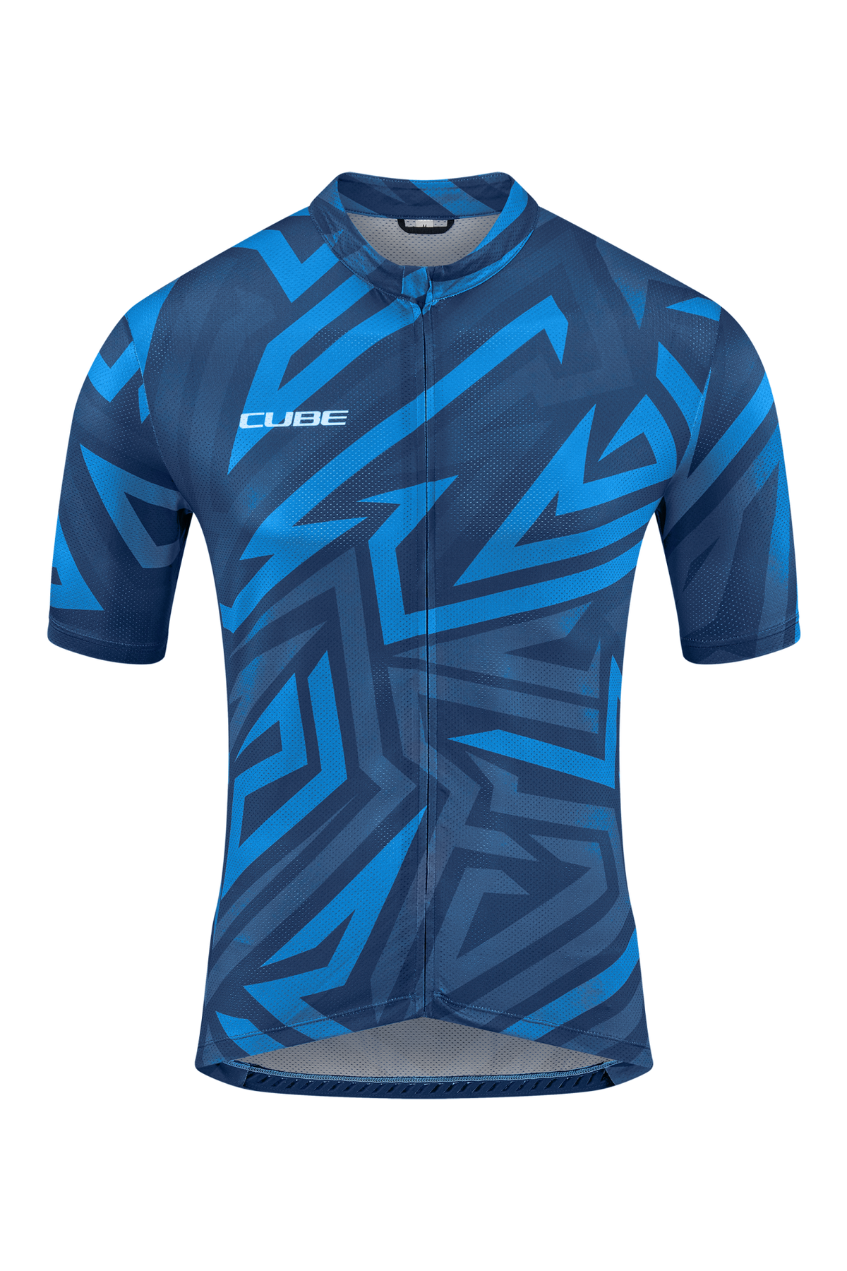 Tricou Ciclism CUBE ATX Jersey Full Zip CMPT S/S Blue