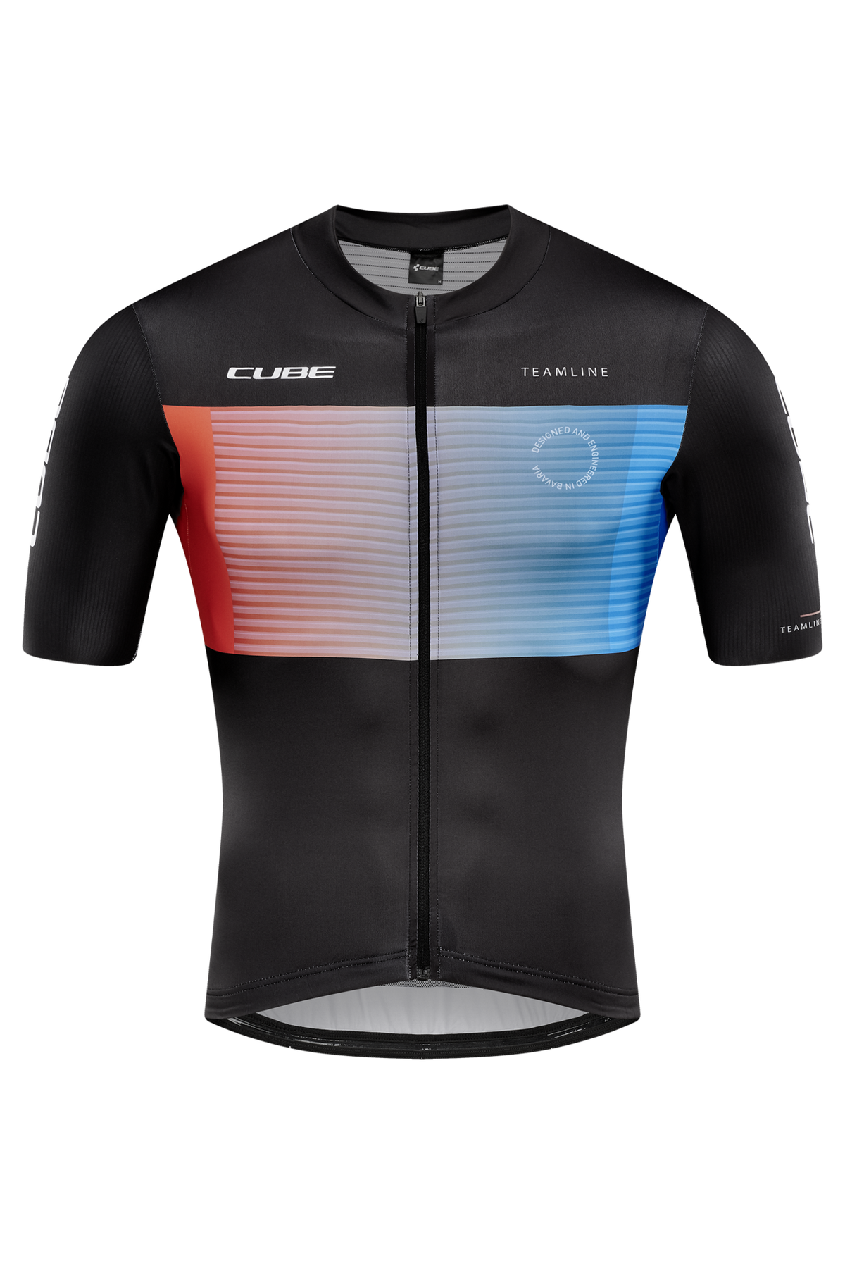 Tricou Ciclism CUBE Teamline Jersey S/S Black Blue Red