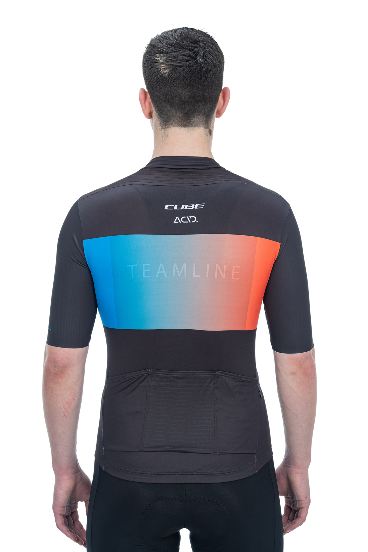 Tricou Ciclism CUBE Teamline Jersey S/S Black Blue Red