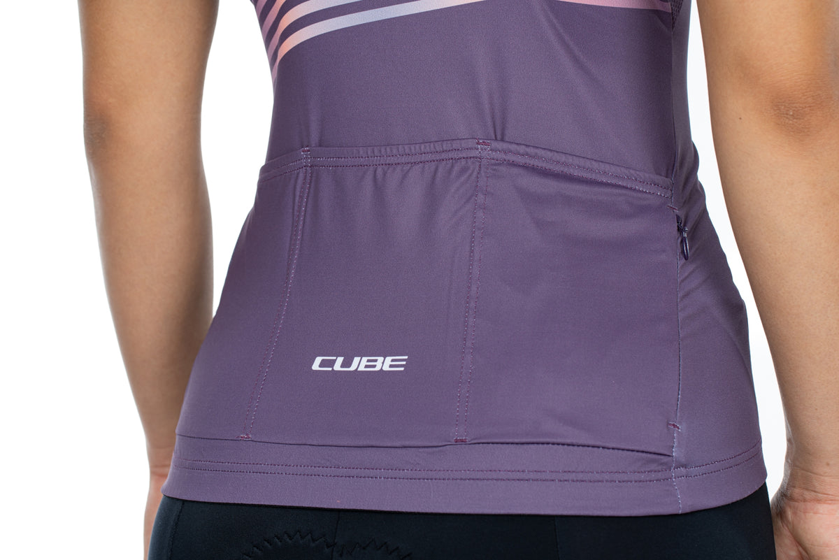 Tricou Ciclism CUBE Teamline WS Jersey S/S Violet Sand
