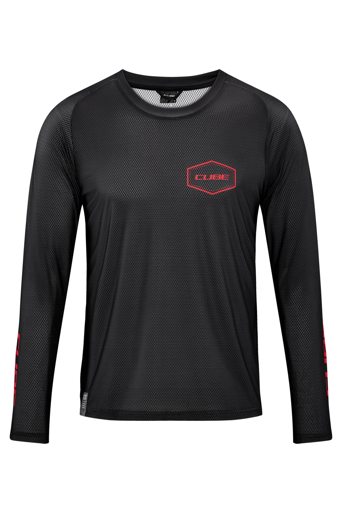 Tricou Ciclism CUBE Vertex Round Neck Jersey L/S Black
