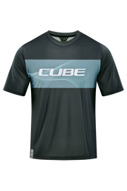 Tricou Ciclism CUBE Vertex Round Neck Jersey S/S Grey Mint
