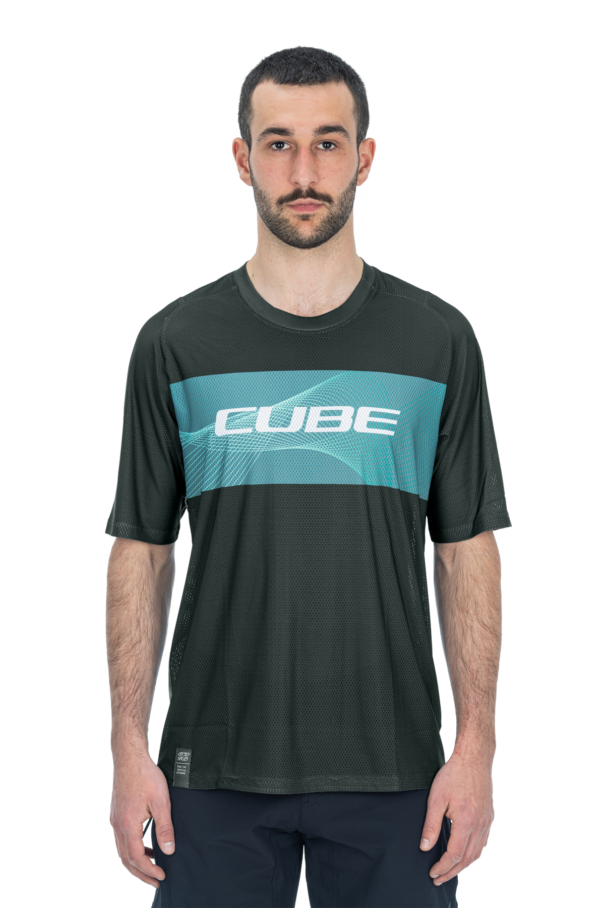 Tricou Ciclism CUBE Vertex Round Neck Jersey S/S Grey Mint