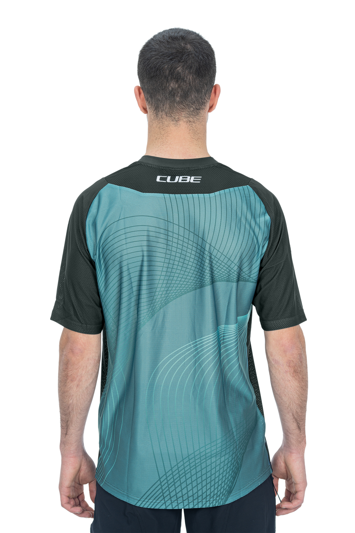 Tricou Ciclism CUBE Vertex Round Neck Jersey S/S Grey Mint