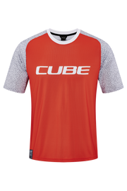 Tricou Ciclism CUBE Vertex Round Neck Jersey S/S Orange