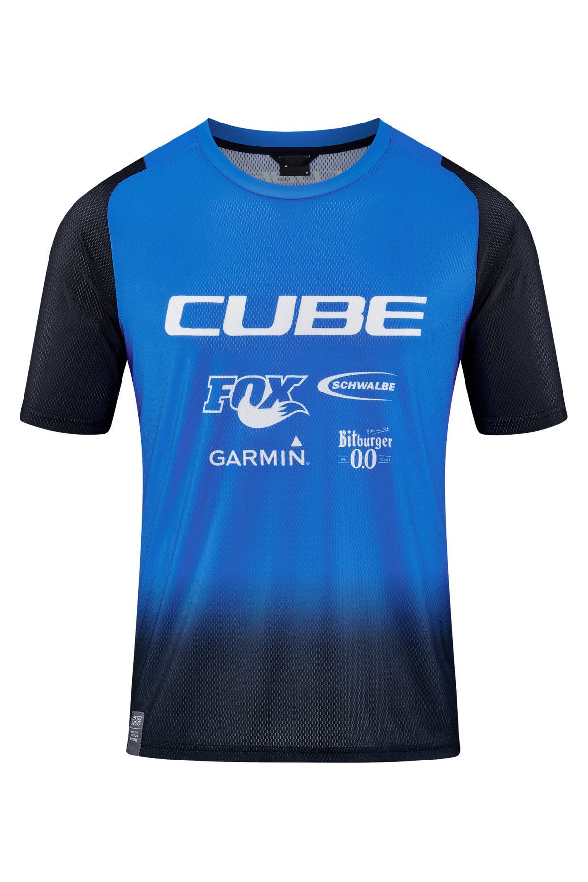 Tricou Ciclism CUBE Vertex Round Neck Jersey x Actionteam S/S Black Blue