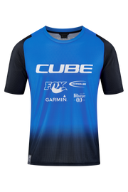 Tricou Ciclism CUBE Vertex Round Neck Jersey x Actionteam S/S Black Blue