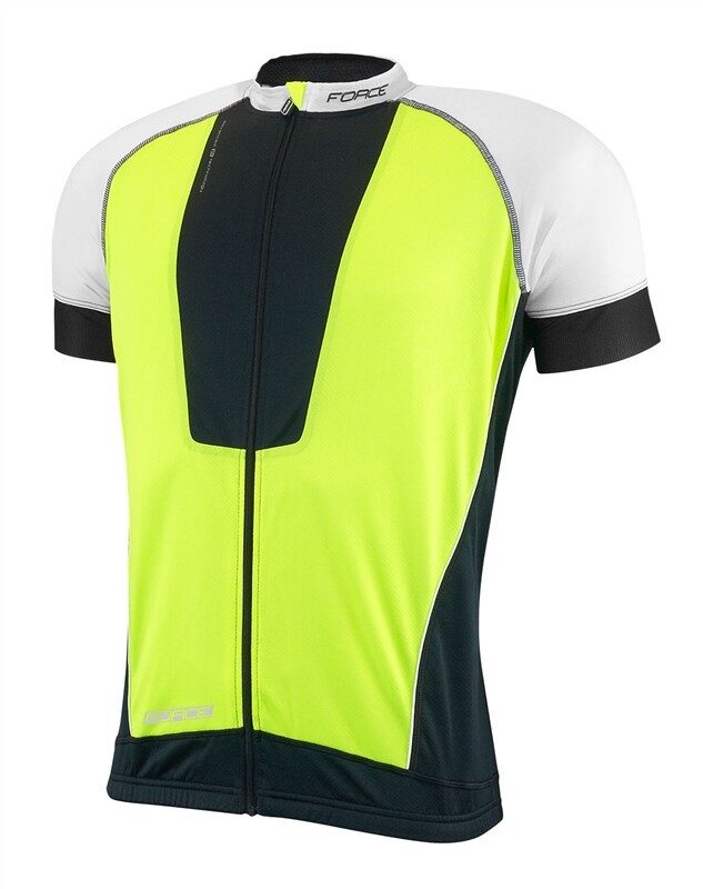 tricou ciclism force air negru alb fluo s