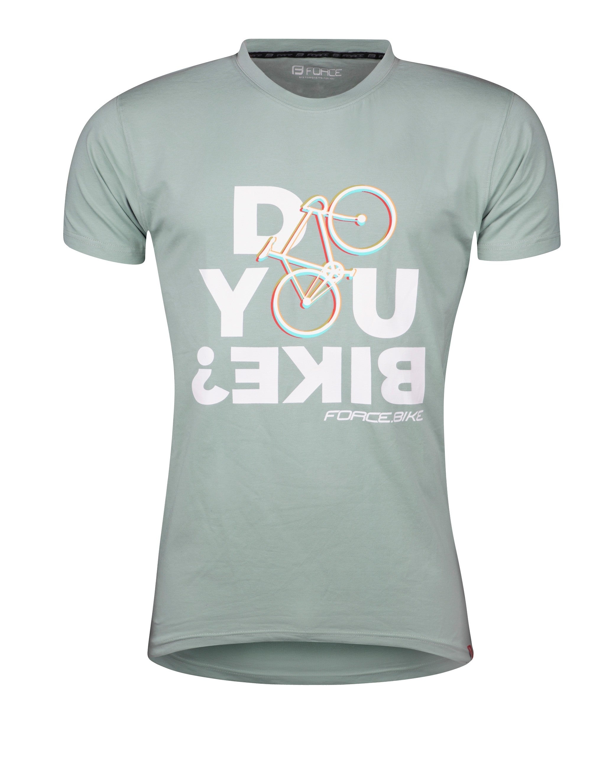 Tricou ciclism Force Bike, gri/verde, XXXL