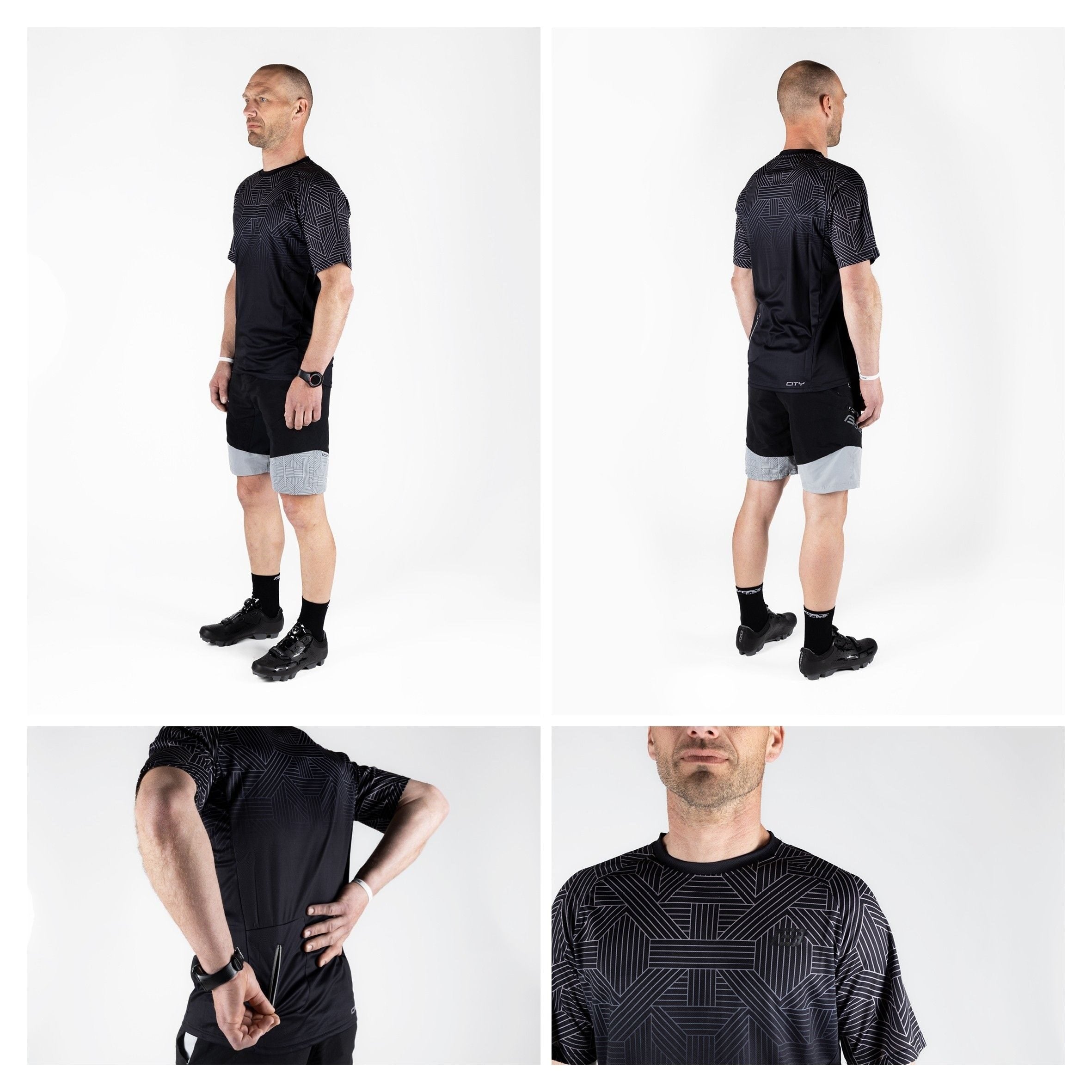 tricou ciclism force city negru gri xxl 2