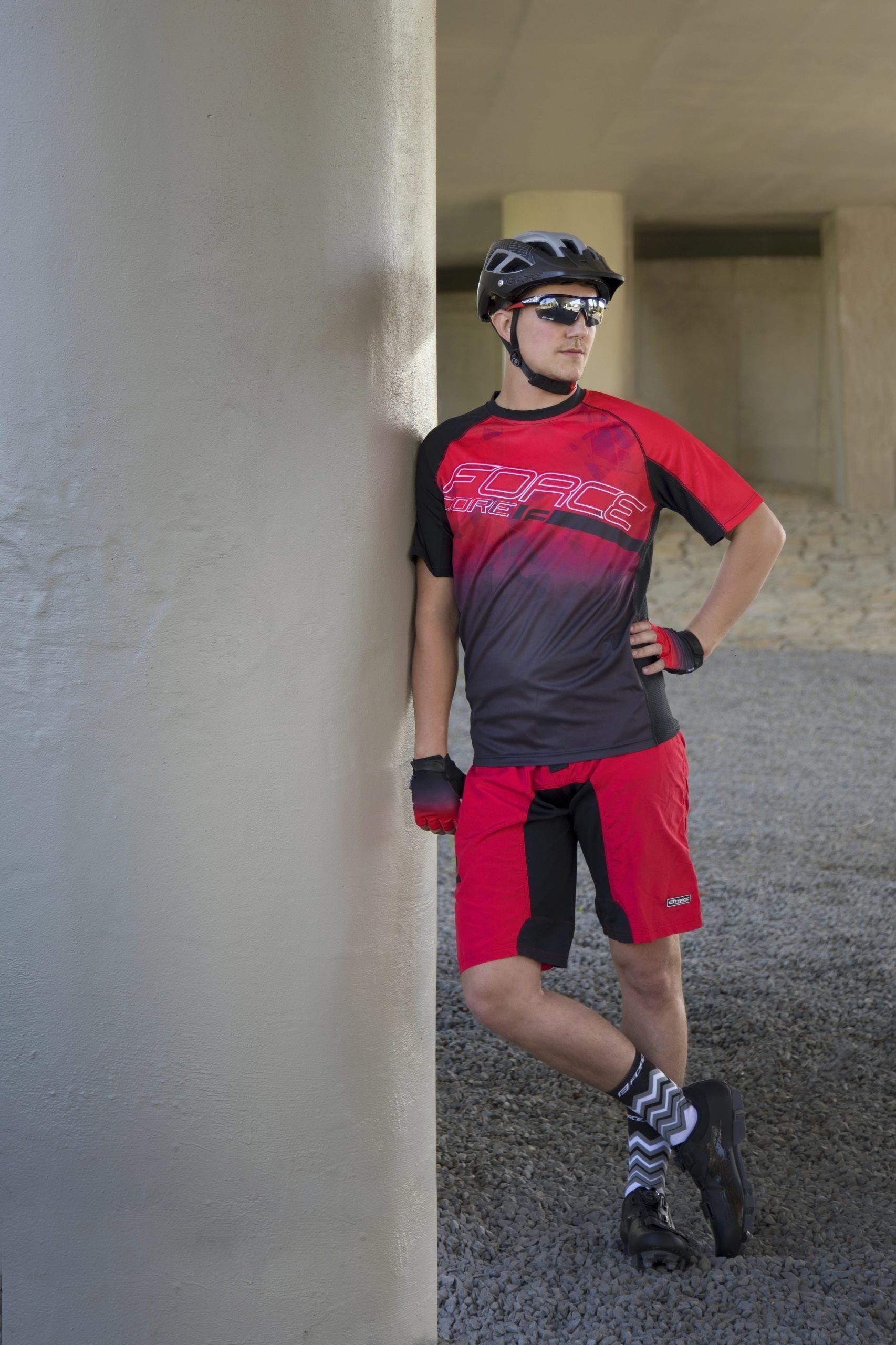 tricou ciclism force mtb core rosu negru xxl 1 scaled