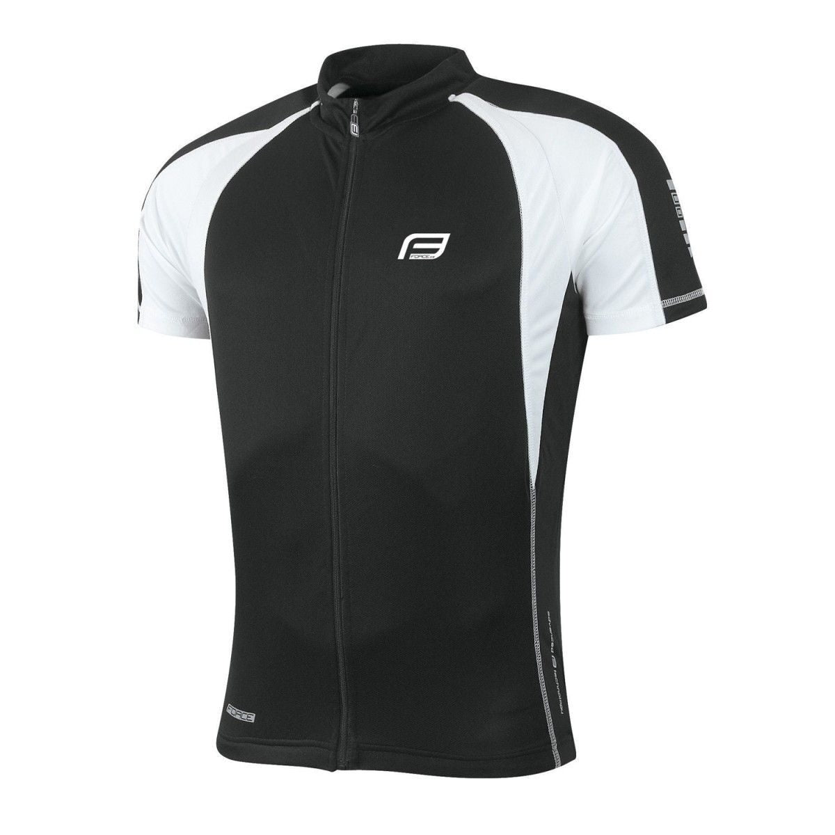 tricou ciclism force t10 negru alb s
