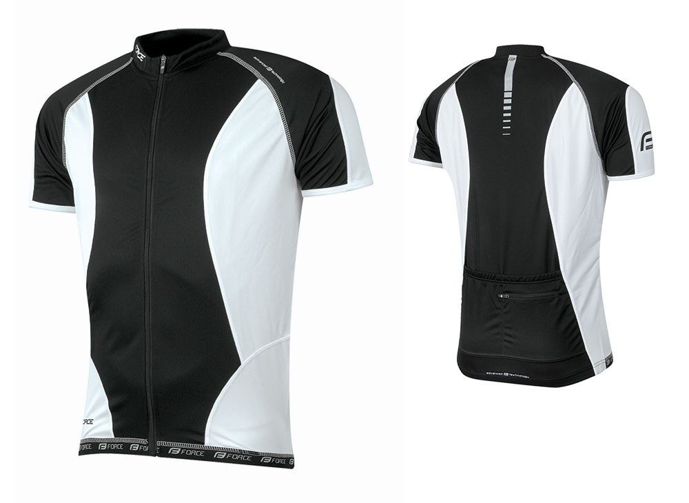 tricou ciclism force t12 negru alb m