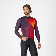Tricou cu maneca lunga Castelli Amplify Thermal Mov/Rosu/Galben M