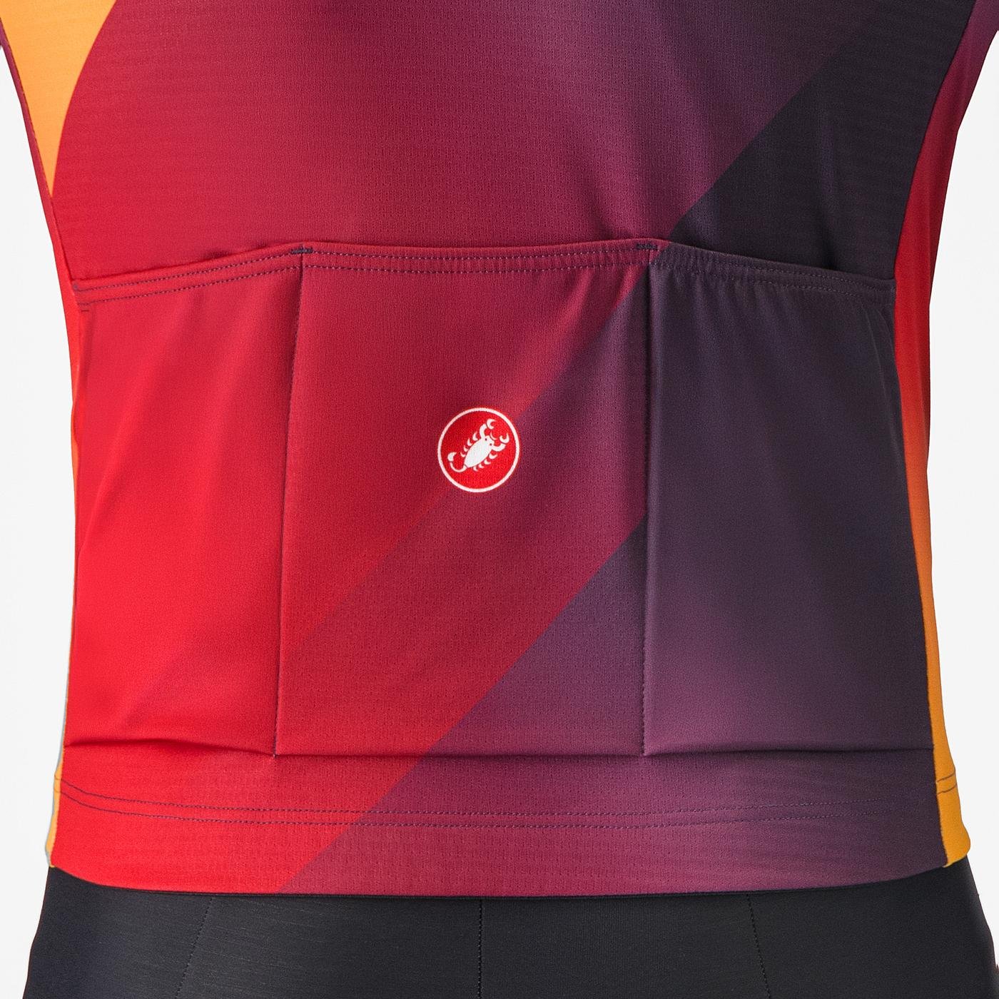 Tricou cu maneca lunga Castelli Amplify Thermal Mov/Rosu/Galben XL