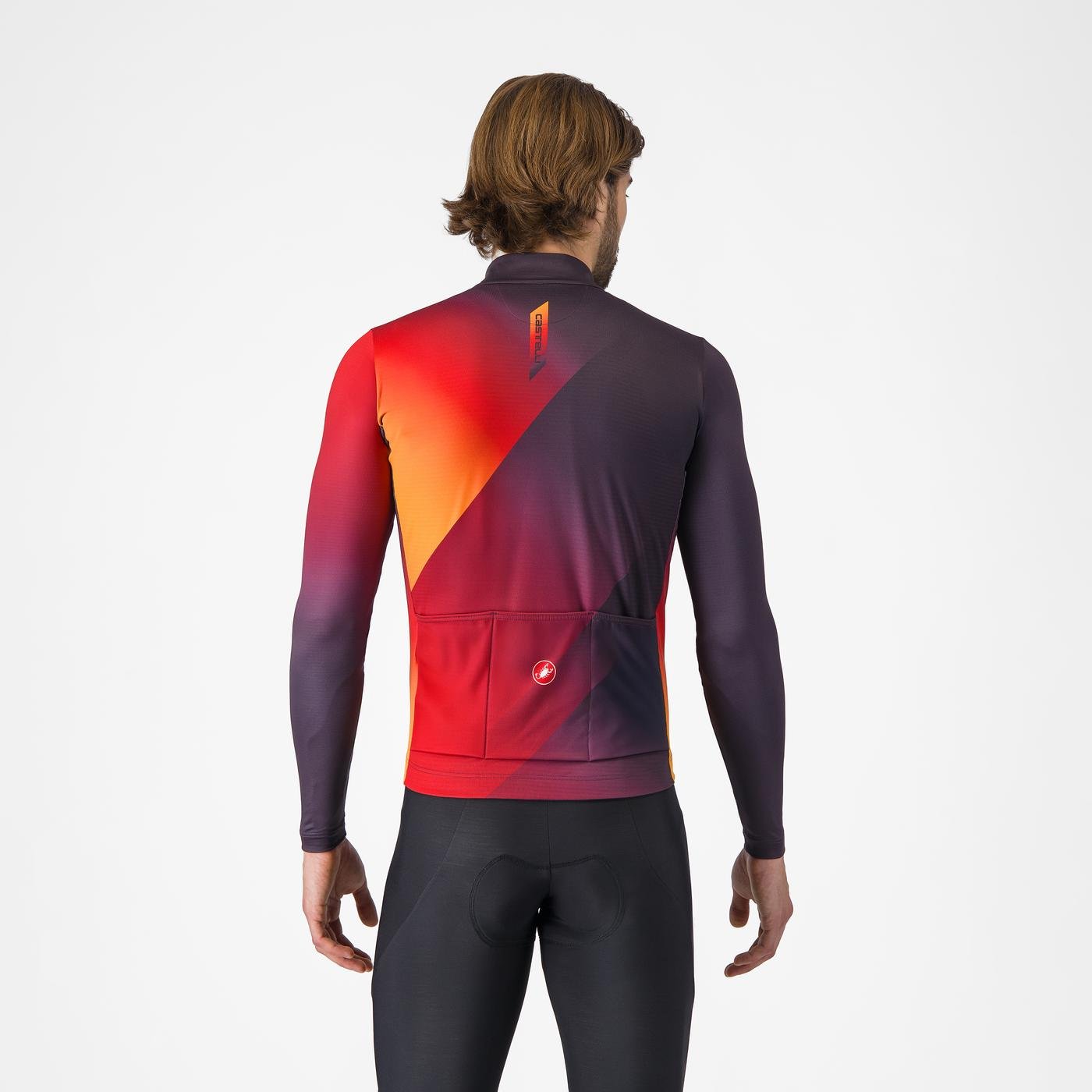 Tricou cu maneca lunga Castelli Amplify Thermal Mov/Rosu/Galben XL