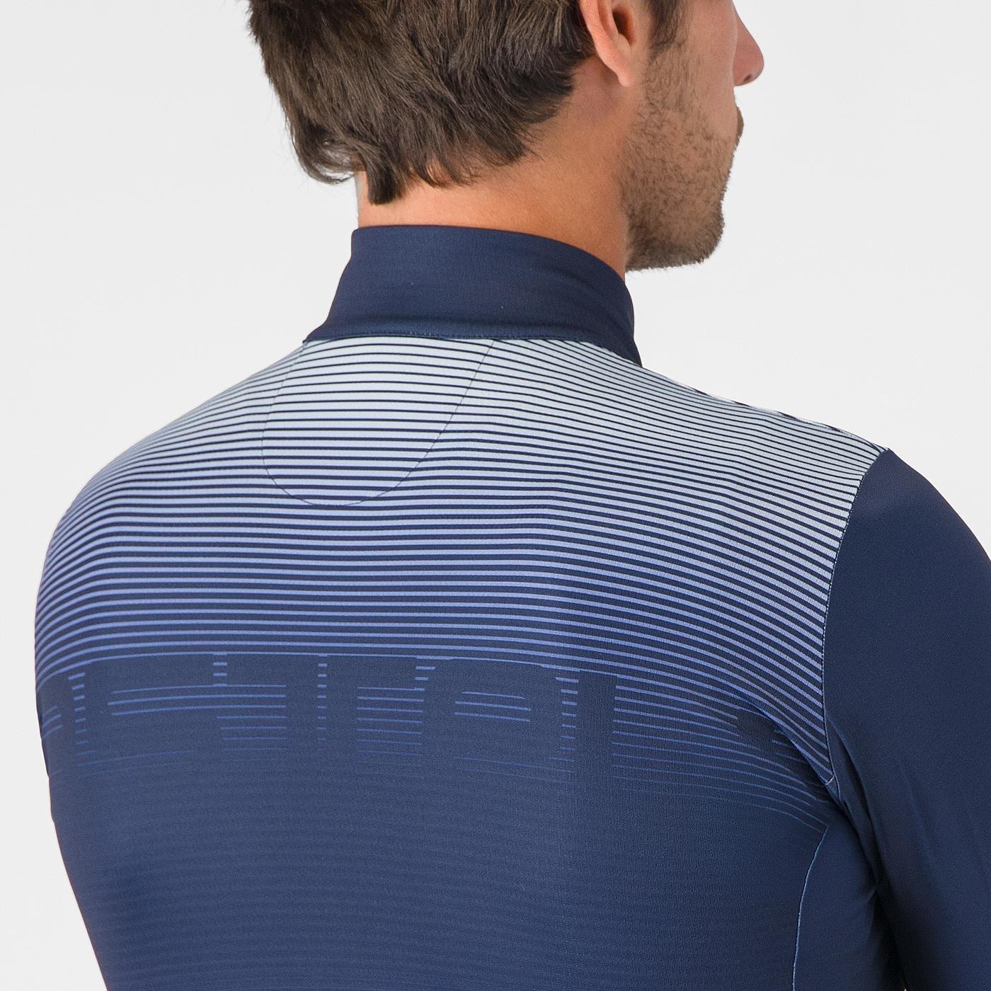 Tricou cu maneca lunga Castelli Apice Thermal Albastru Belgian/Portocaliu M
