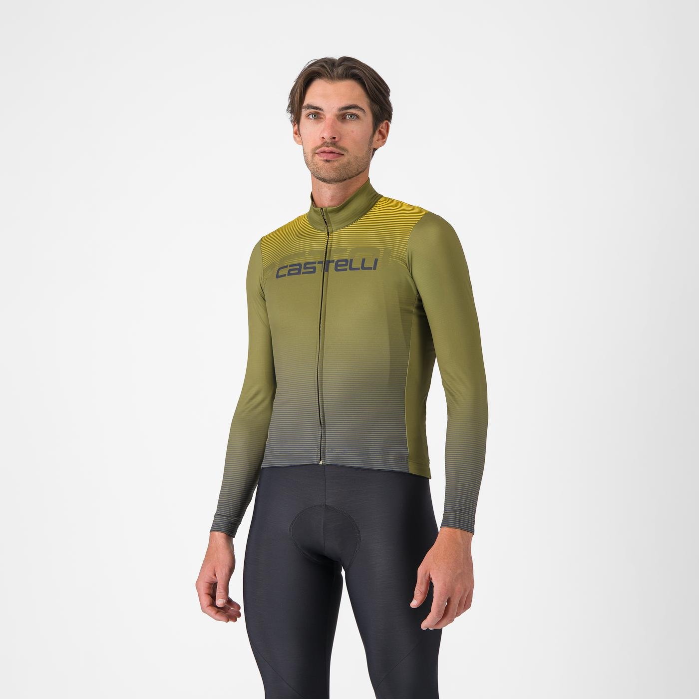 Tricou cu maneca lunga Castelli Apice Thermal Salvie/Albastru/Mango Mojito S