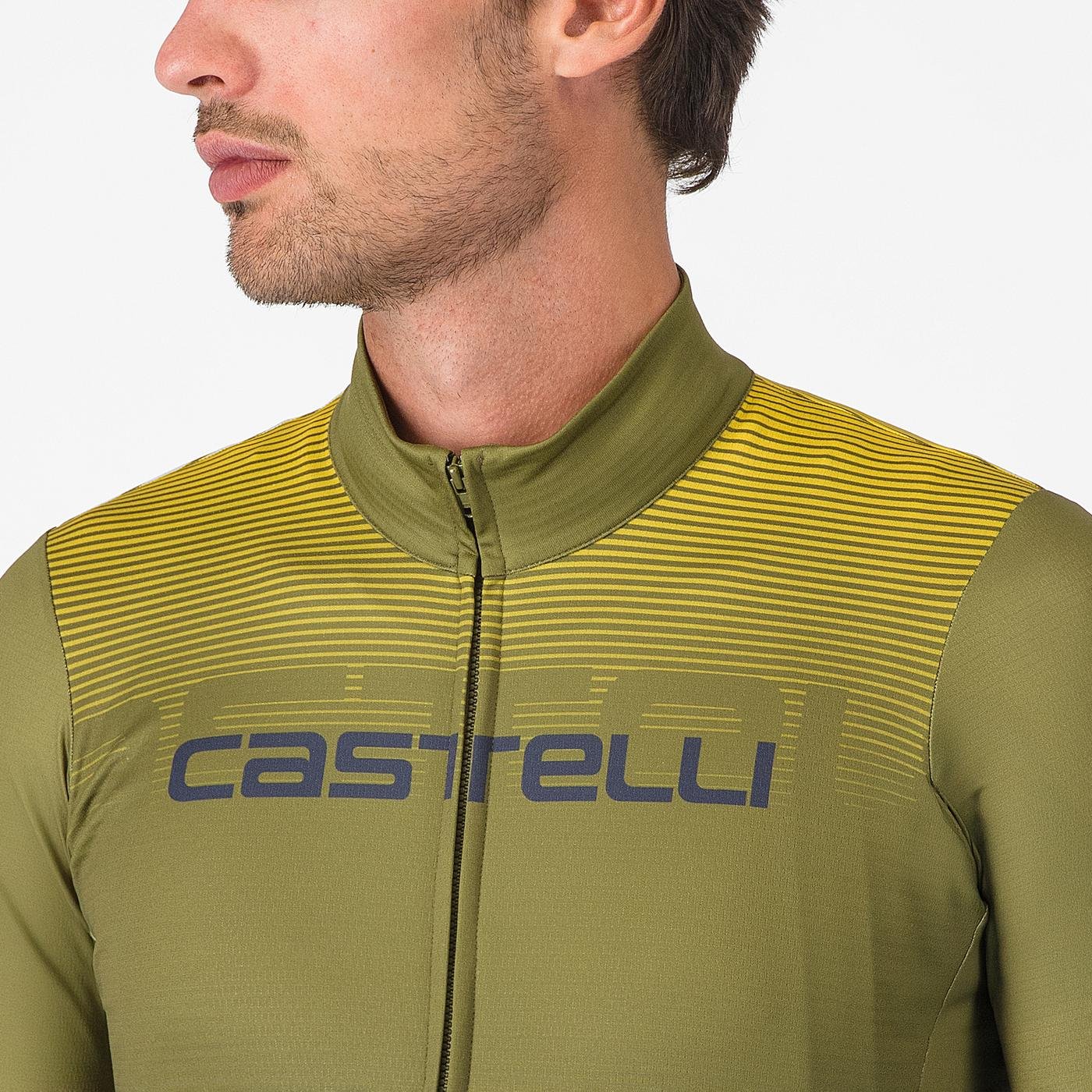 Tricou cu maneca lunga Castelli Apice Thermal Salvie/Albastru/Mango Mojito XL