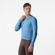 Tricou cu maneca lunga Castelli Espresso Thermo 2, Albastru Metalic, XL