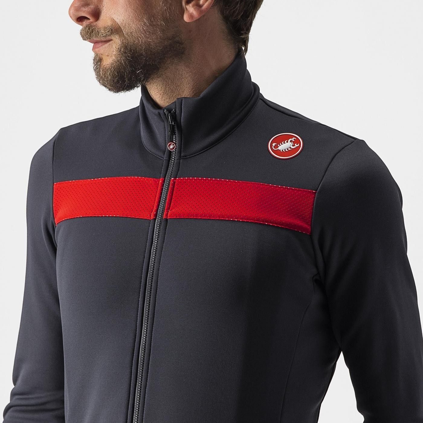 tricou cu maneca lunga castelli puro 3 fz antracit rosu xs 3