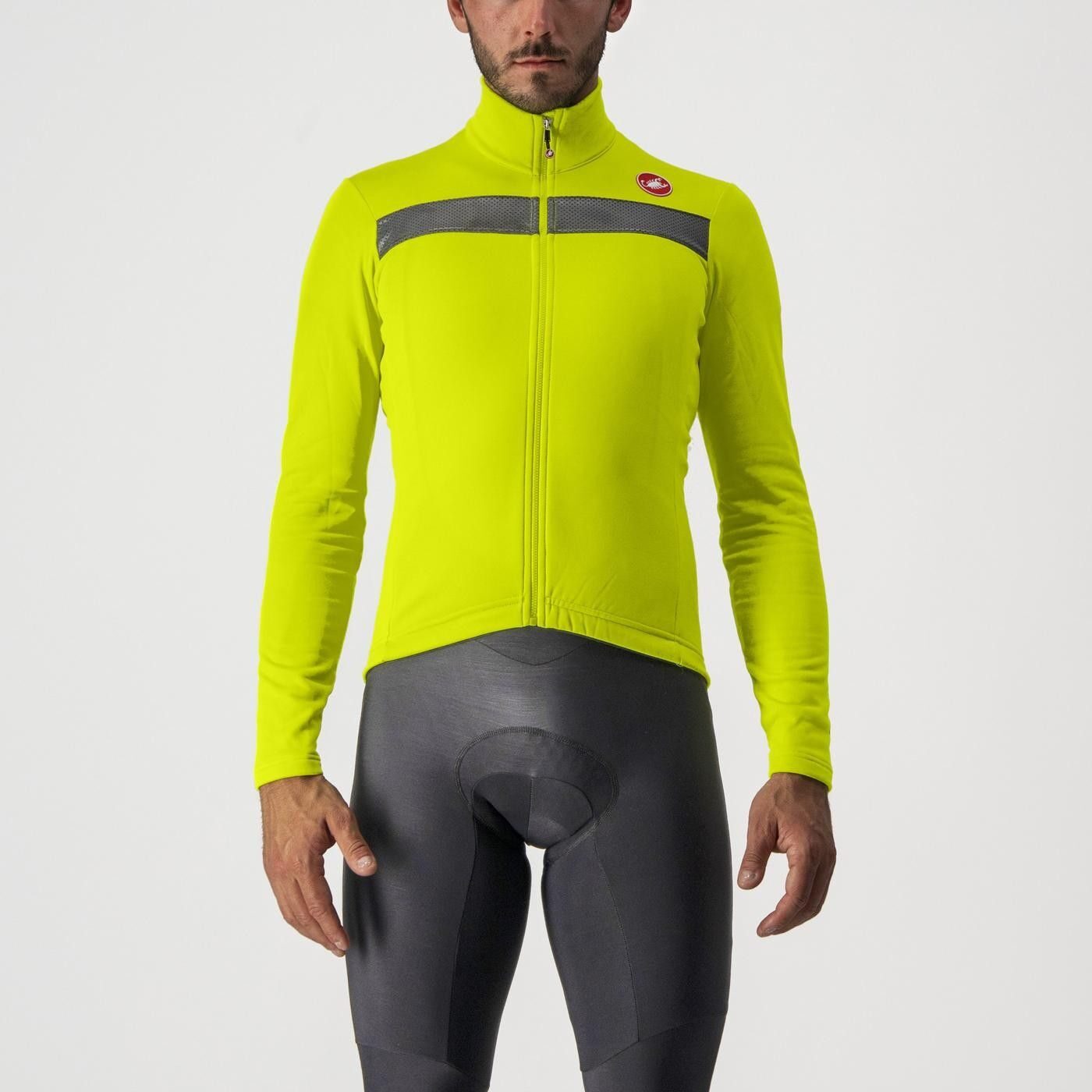 tricou cu maneca lunga castelli puro 3 fz galben fluo reflex xxl
