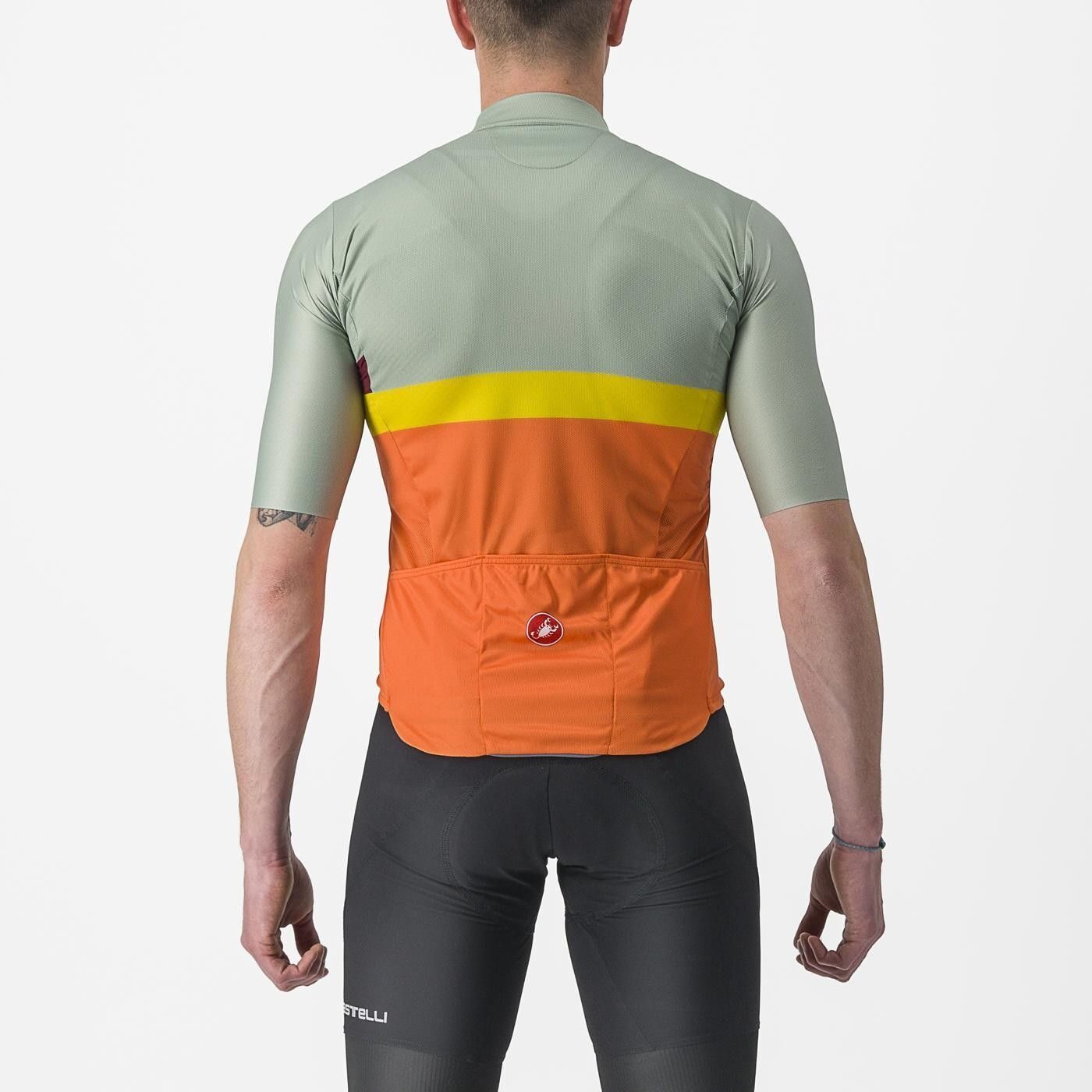 tricou cu maneca scurta castelli a blocco vernil portocaliu galben visiniu m 1