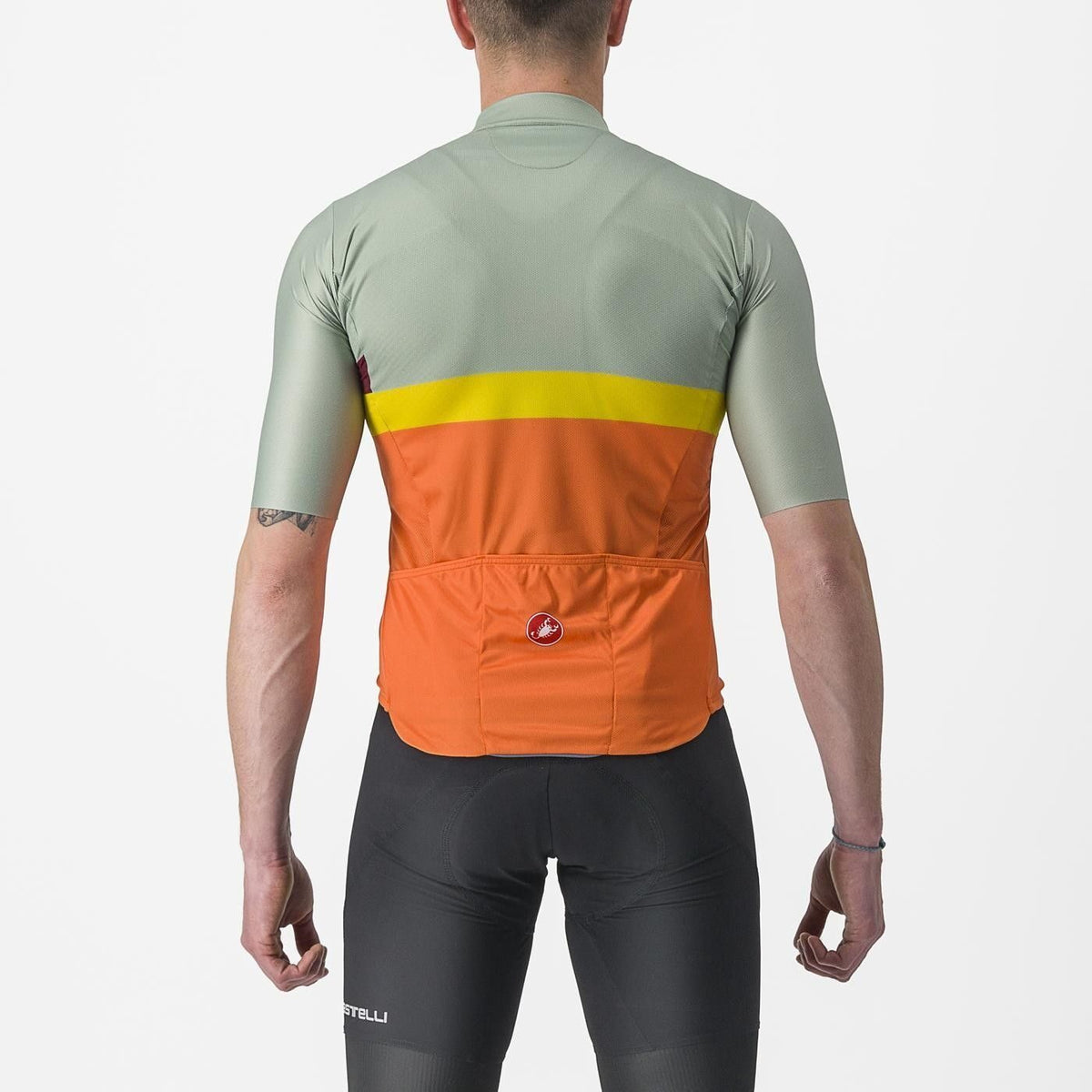 Tricou cu maneca scurta Castelli A Blocco Vernil/Portocaliu/Galben/Visiniu