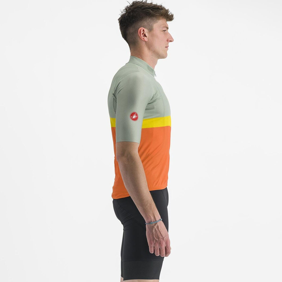 Tricou cu maneca scurta Castelli A Blocco Vernil/Portocaliu/Galben/Visiniu
