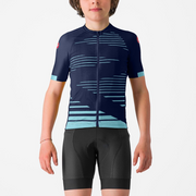 Tricou cu maneca scurta Castelli Aero Kid, pentru copii, albastru belgian/albastru piscina, 4A