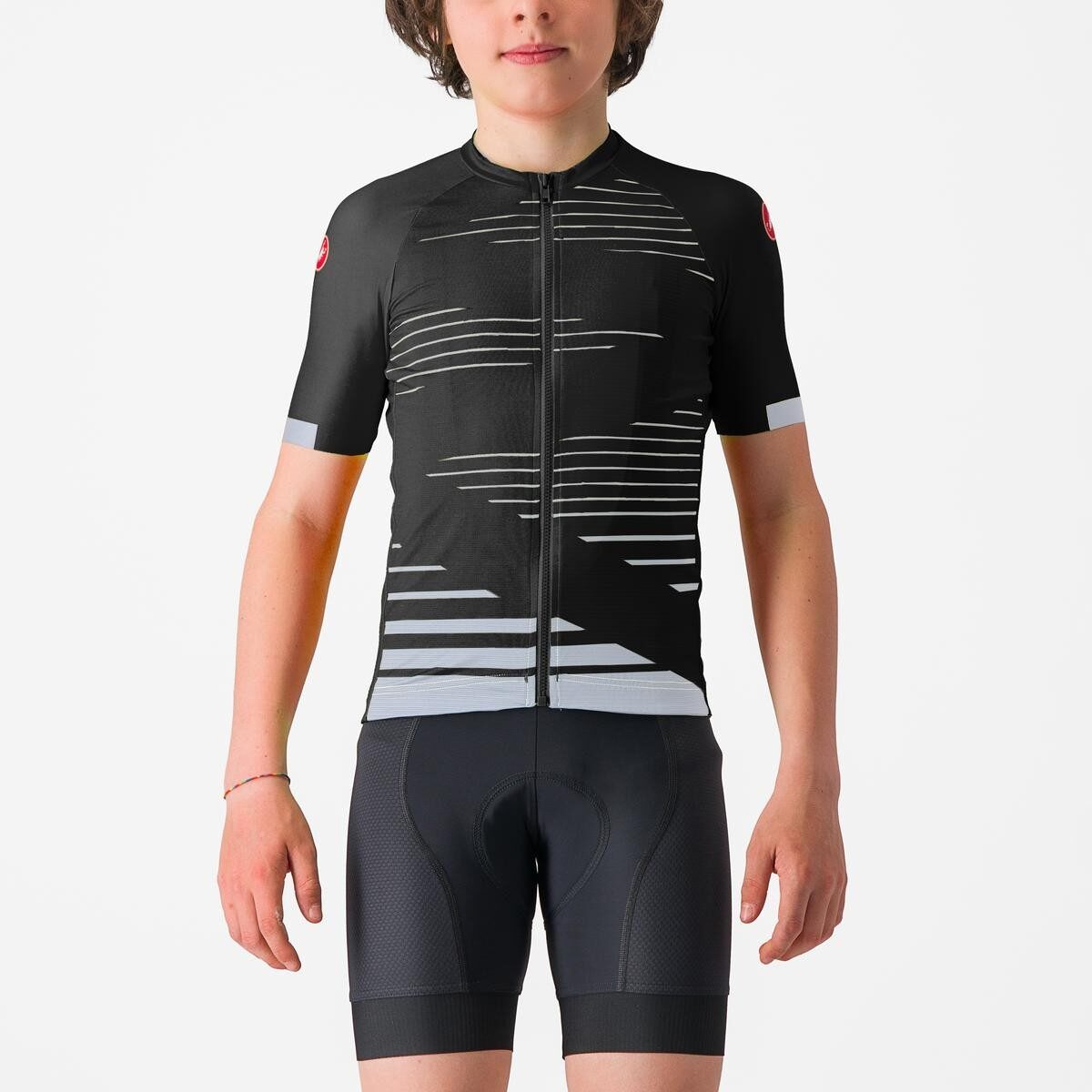 tricou cu maneca scurta castelli aero kid pentru copii negru gri 12a